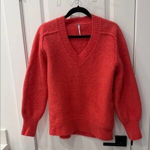 Free People Brookside Tunic Vibrant V-Neck Sweater